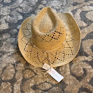 Beige Straw Cowboy Hat